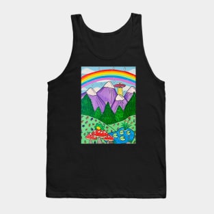 Bob Ross Inspired Trippy Scene Tank Top